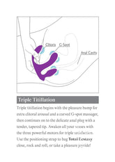 3Some Total Ecstasy Silicone Rechargeable Vibrator with Remote Control - Purple